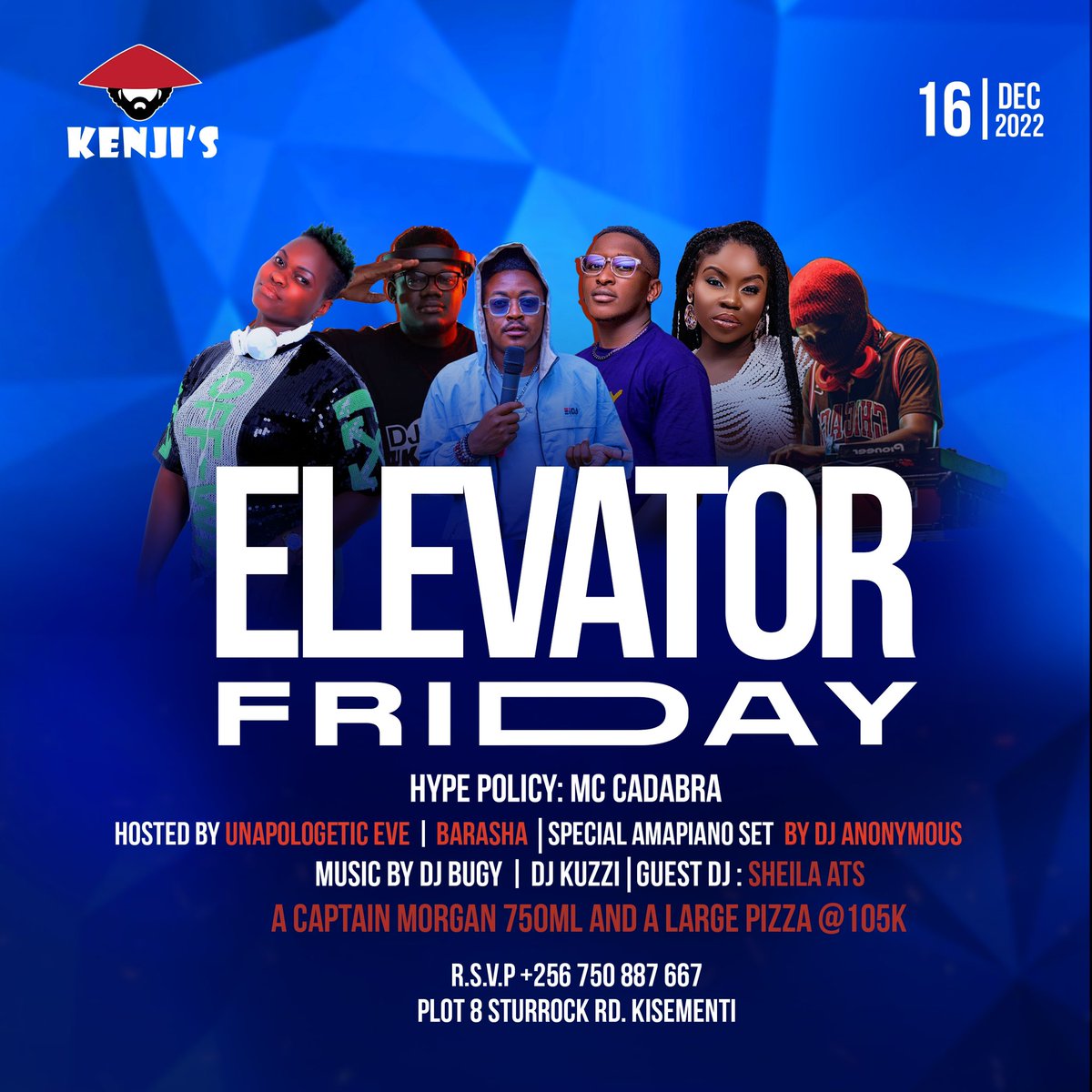 deejaykuzzi's tweet photo. New age celebrations underway tonight @kenjismojo with ur favorites
Guest Dj @sheilahats
Also @play01music and @AdrenalynMuzik are premiering #Zinge
Hosted by @Mr_Barasha and @unapologeticeve https://t.co/k0mrPs27fw