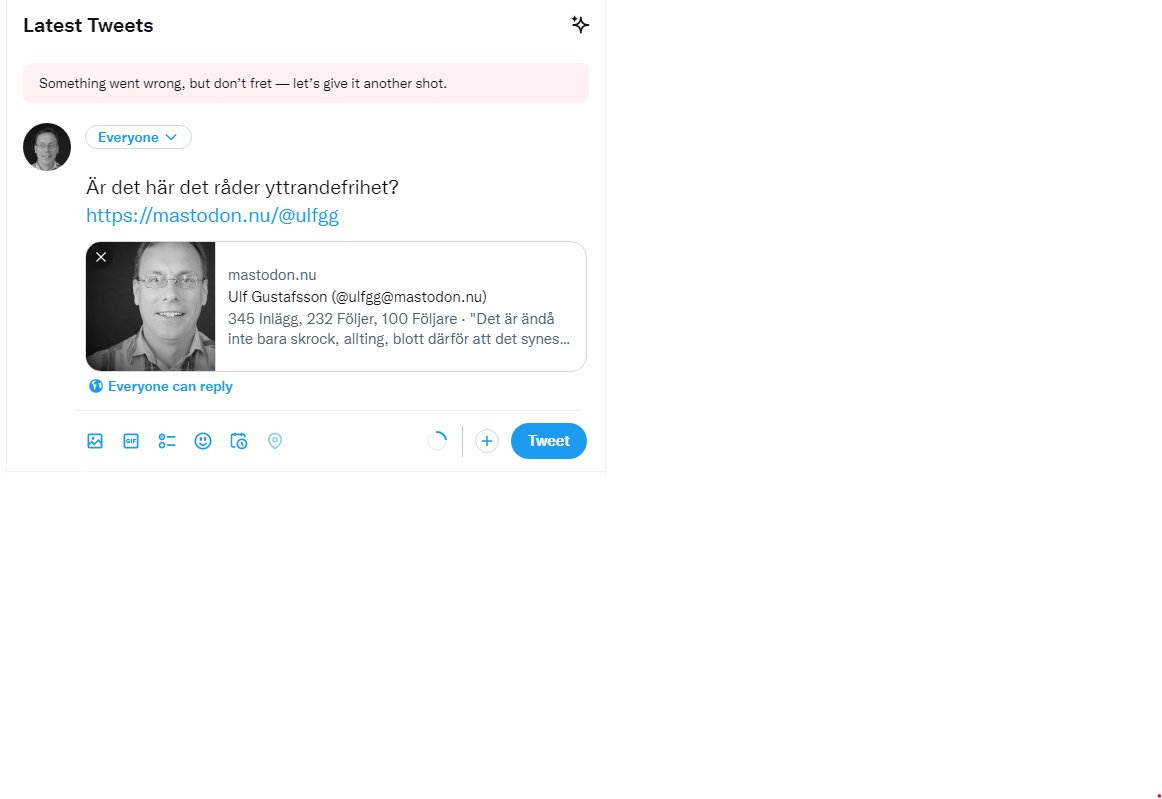 Nej. Här vill de inte veta av mig.