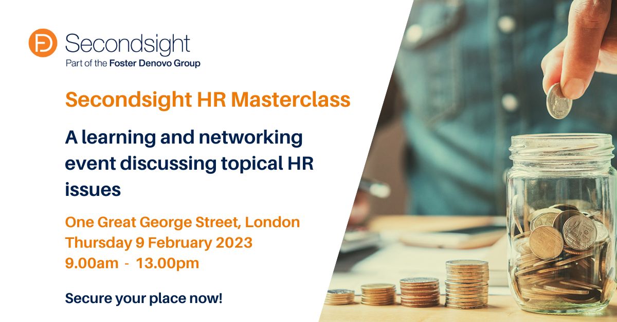 Secondsight_UK's tweet image. We’re delighted to announce that the Secondsight Annual HR Masterclass is returning on 9th February 2023. Keep an eye out for more details to be released in the coming weeks but for now make sure to secure your place here: bit.ly/3Fudgqi #HRmasterclass #HRissues