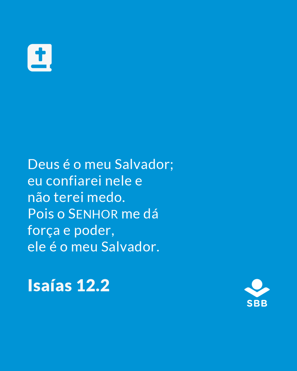 __SBB's tweet photo. Deus me dá força e poder.
“Deus é o meu Salvador;
eu confiarei nele e
não terei medo.
Pois o SENHOR me dá
força e poder,
ele é o meu Salvador.”
📖 Isaías 12.2
Salve esta mensagem para não esquecer.
#leiaabíblia #bíbliaNTLH #minhaforçaemDeus #poderdeDeus #eviteomal https://t.co/TmGe4qqdQk