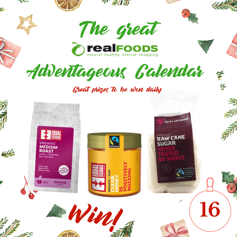 🎄 Adventageous Calendar 🎄 

Day 16: We are giving you the chance to #WIN this delightful @equalexchangeuk bundle full of goodies!

Simply follow us both &amp; RT to enter. Also open on FB &amp; IG. #Giveaway closes midnight tonight 16/12. UK only. #Competition