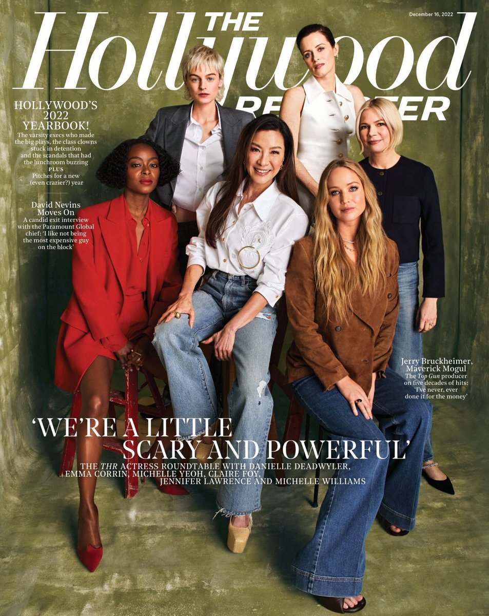Yeoh_ShuLien's tweet photo. Michelle Yeoh, Jennifer Lawrence, Michelle Williams, Danielle Deadwyler, Claire Foy and Emma Corrin for THR’s #ActressRoundtable #TheHollywoodReporter https://t.co/t4fhJ7hJZV