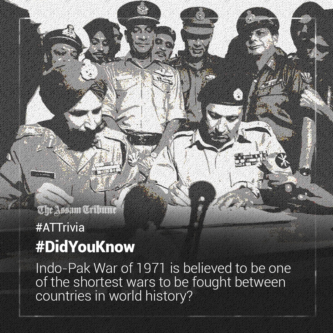 assamtribuneoff's tweet photo. (2/2)
between the two countries marking an official end to the war. Since then, every year, 16 December is observed as Vijay Diwas or Victory Day in India.
#TheAssamTribune #VijayDiwas #ATTrivia https://t.co/aW8mqdcp0y