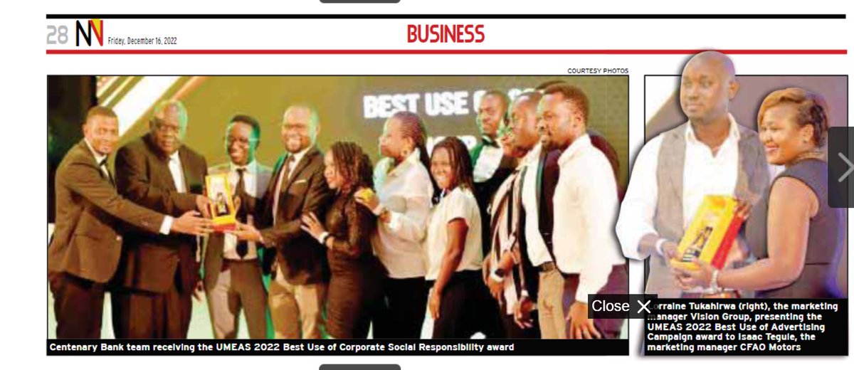 umeawards's tweet photo. Thank you our sponsor @VisionGroup @newvisionwire for covering the UMEAS 2022 well.
Congratulations to all winners once again.
#UMEAS2022 https://t.co/CcsN9g9hIW
