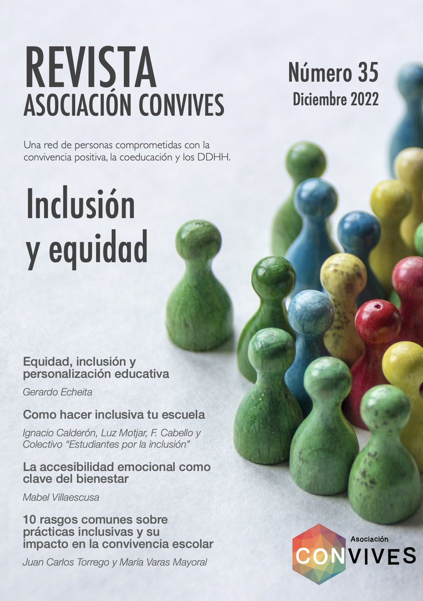 Os presentamos el número 35 de la revista Convives sobre Inclusión y Equidad gracias a 
<a href="/EcheitaGe/">Gerardo Echeita</a>
<a href="/mabelvillaescus/">mábel villaescusa</a>
<a href="/AMarquezEdu/">Antonio Márquez</a>
<a href="/JCTORREG/">Juan Carlos Torrego</a>
<a href="/DOSMANITOS/">CARLOS MARÍA VAZQUEZ</a>
...
entre otros y otras...
Podéis leerlo aquí: 
convivesenlaescuela.blogspot.com/p/numeros-de-l…