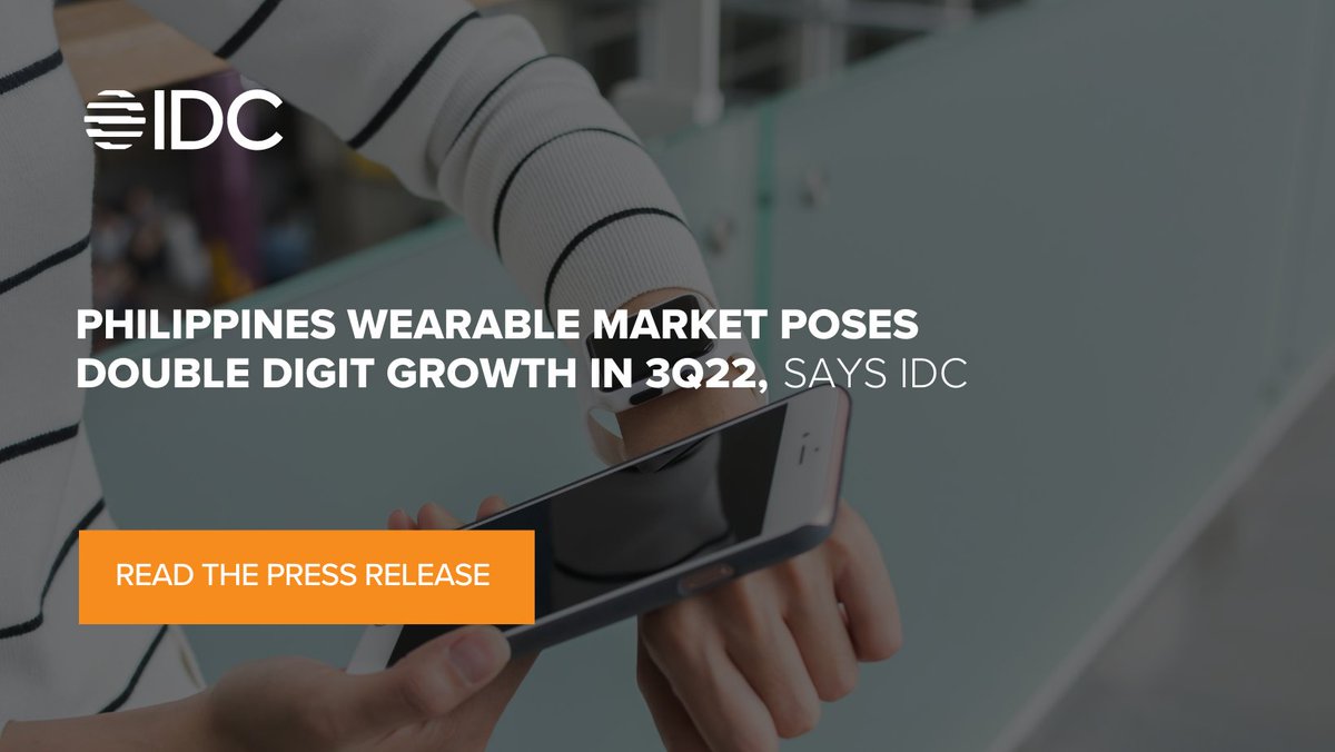Philippines wearable market grew 15.5% QoQ and 23.7% YoY in 3Q22 as shipments reached 370,000 units.

Read more in our press release: bit.ly/3Ft0DMi
