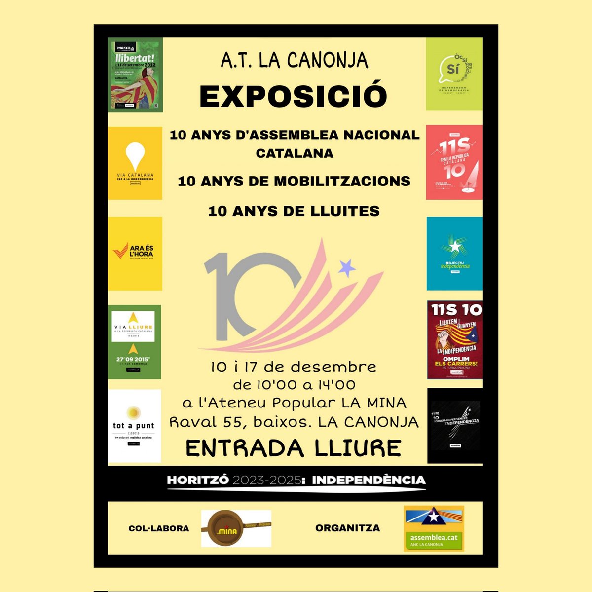 anclacanonja's tweet photo. Demà darrer dia de l'exposició
📌17 de desembre
📍Ateneu Popular LA MINA. La Canonja
📷 Records pels participants i voluntaris en un moviment únic al País.
@ateneulamina @assemblea
Si vens, ens podrem explicar les experiències viscudes al llag d'aquets anys 
On eres tú? https://t.co/q6cZaM10Gv