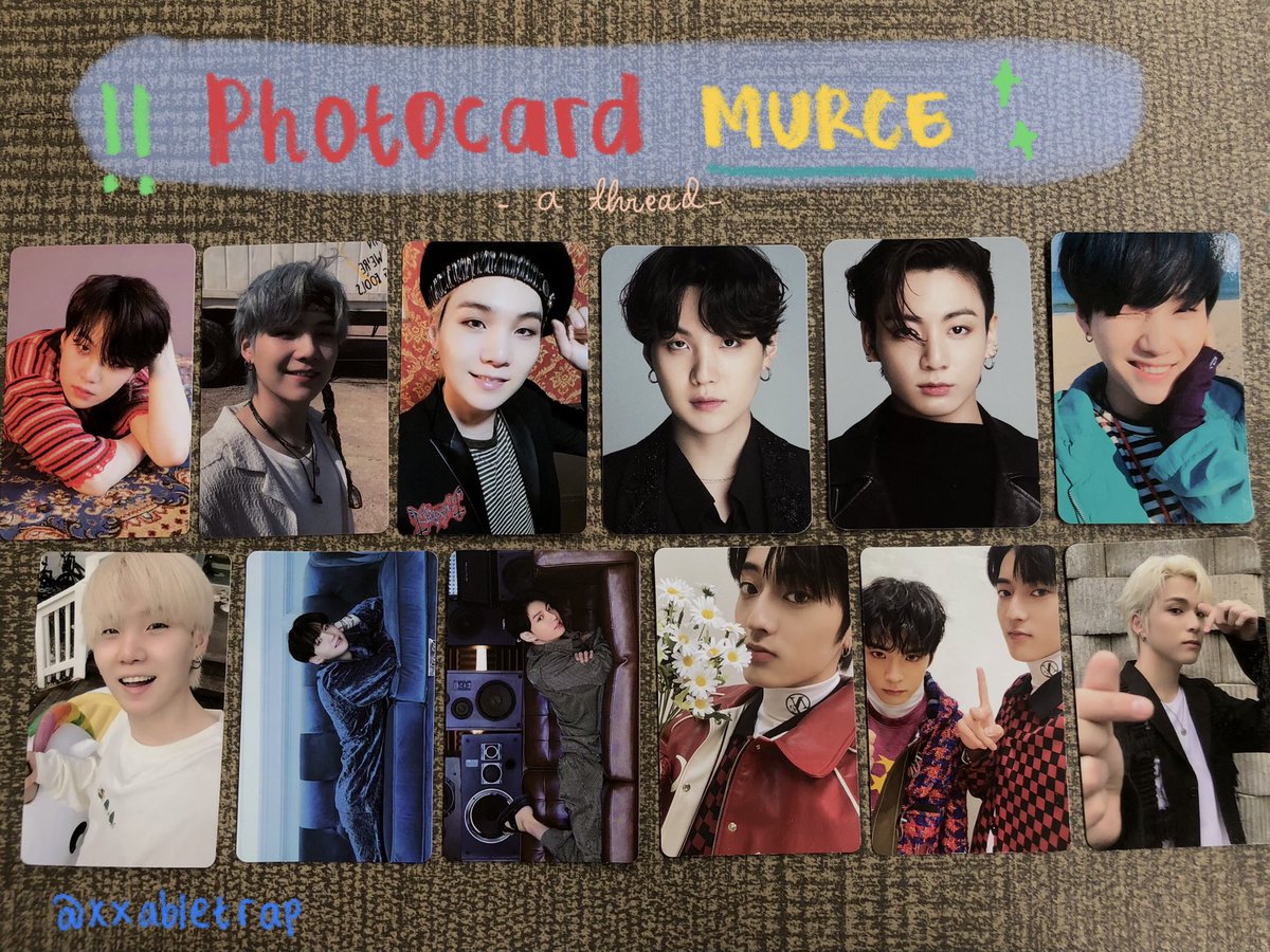 xxabletrap's tweet photo. Photocard Murce 📫
—a thread

pc pc ini dijual jaaauh lebih murah dibanding harga beli. aku lepas karena aku mau kerja, takut ga sempet merawat nantinya:(

pricelist dan proofnya aku taruh di thread, yaa! 

📍jogja, ina
🍊freeong
💰inc packing

#wts #bts #treasure https://t.co/zMwF6lNcA7