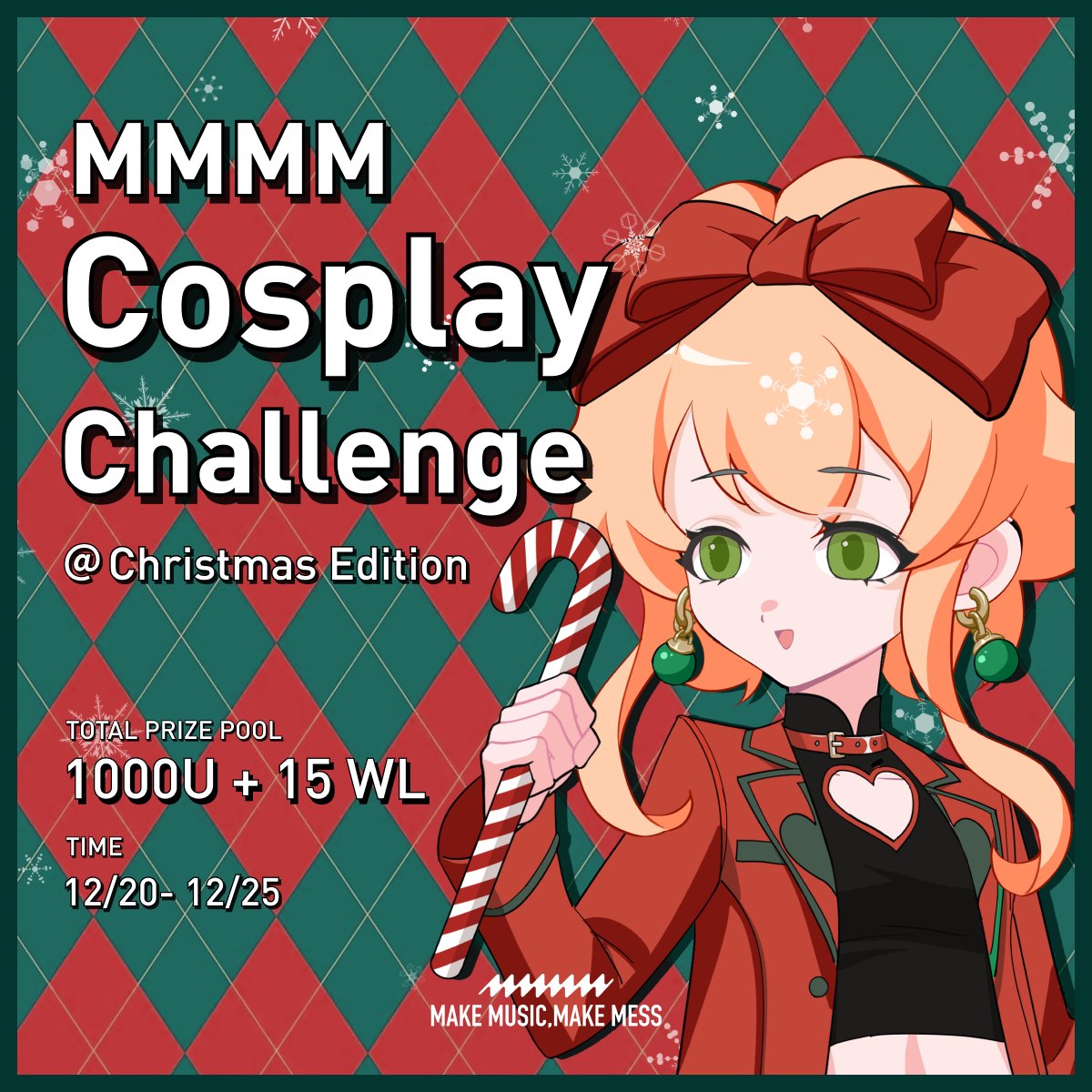 punk7191's tweet photo. 🎄【MMMM Cosplay Challenge@ChristmasEdition 】

⏰ Time: 12/20 -12/25
🏆 Total Prize Pool: 1000U + 15WL

💃Do participate and send out your cosplay videos/pics to @MMMM_TEAM official account! 

👇Check out【Cosplay Tips】&amp;【Procedure】&amp;【Reward Details】

#MMMMCosplayChallenge https://t.co/96usModvMk