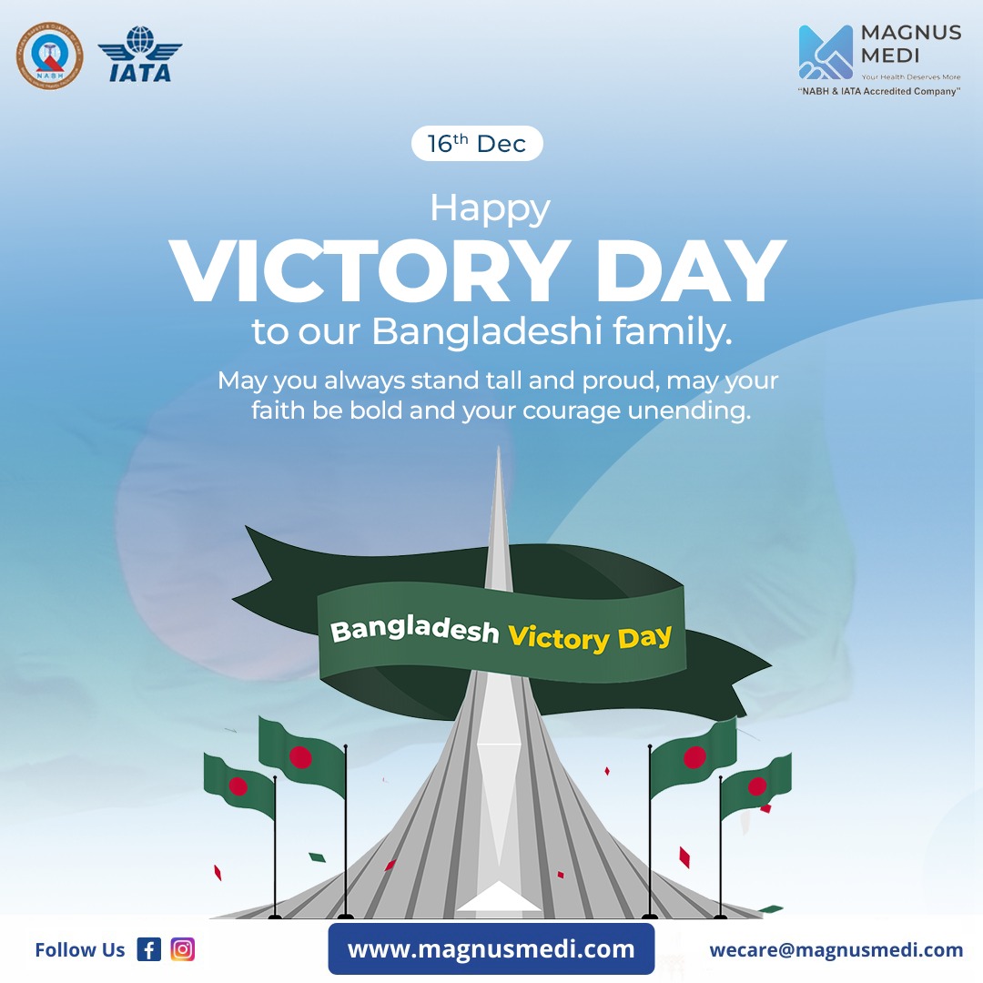 magnusmedi's tweet photo. 🇧🇩 May you always stand tall and proud, may your faith be bold and your courage unending.🎉
🇧🇩 Happy Victory Day to our Bangladeshi family. 
#bangladesh #bangladeshvictoryday #bangladeshifamily #medicaltourismbangladesh #medicaltourism #healthcare #medicaltravel #bangladeshtravel https://t.co/PfkVcnHIDs