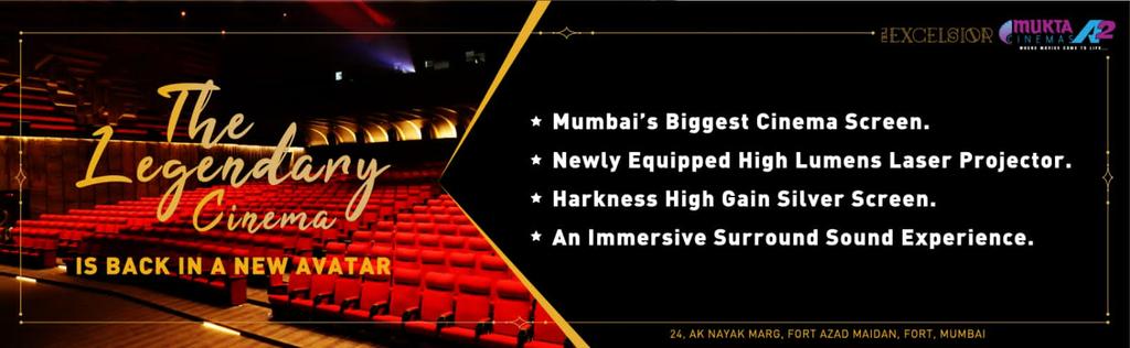 parifarooqui's tweet photo. Recommend visit to New Excelsior Mukta A2 Cinema to get great cinematic experience with its renovated Avatar with laser projection system and new Harkness  screen. https://t.co/Z5VsAZtVnA