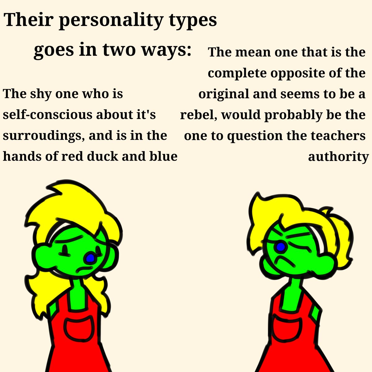 JustyneJaenna's tweet photo. This is just some speculations I have on people's interpretation of the recolor trio, which is alright, it's just something that I noticed

#donthugmeimscared #dhmis #dhmisrecolors https://t.co/t4cl1nx5wW