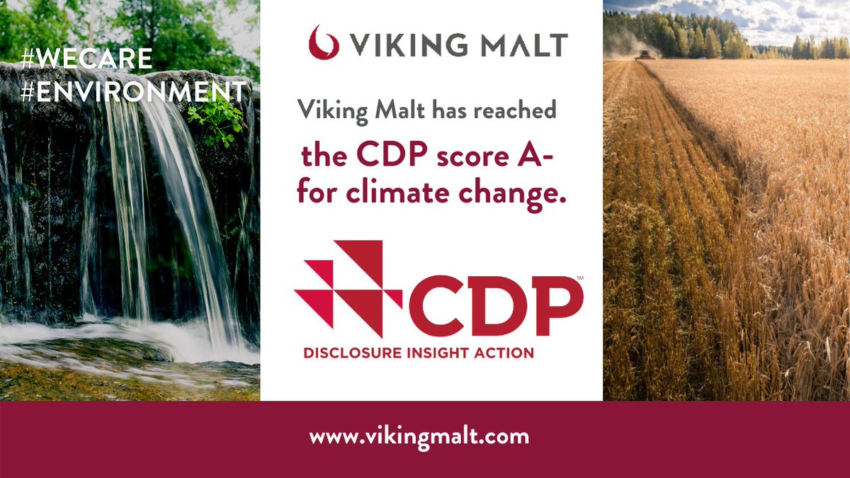 For the first time, Viking Malt has reached the CDP score A- for climate change. Our score for water security remained a strong B. We are extremely proud of our first A-, while we continue to work on reducing our greenhouse gas emissions and water usage on a Group level.