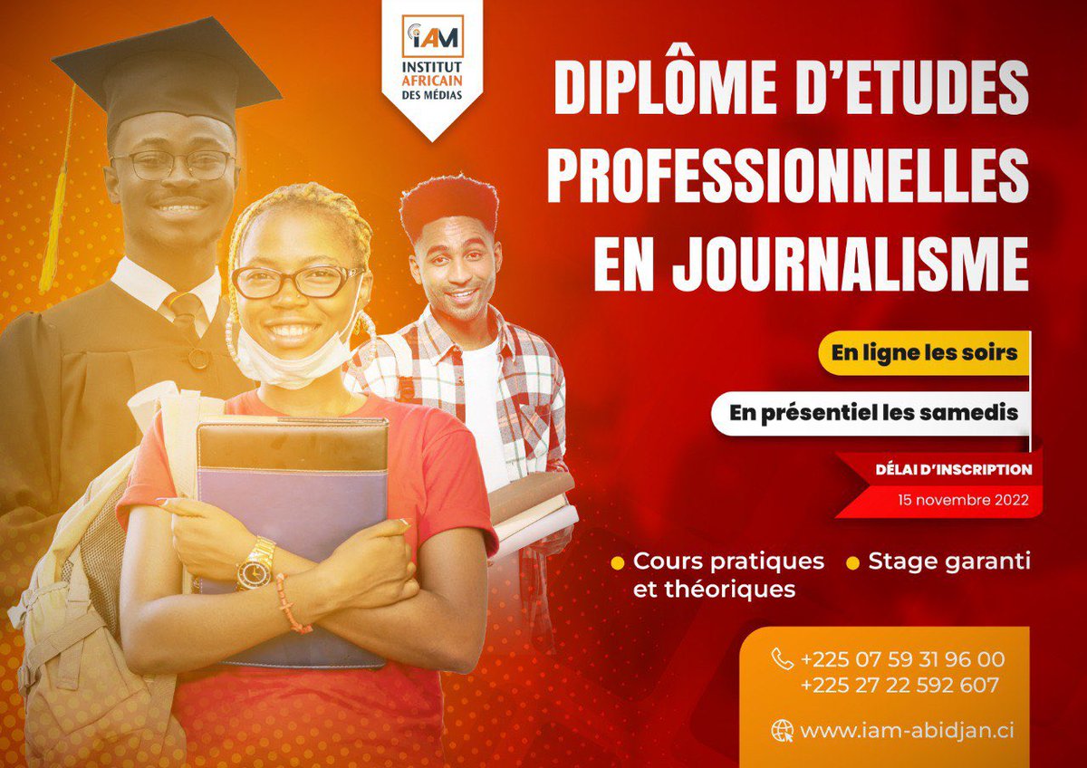 InstitutMedias's tweet photo. Hey team, les inscriptions pour le #DEPJ en cours du soir se poursuivent. ✔️Des cours théoriques et pratiques
✔️De nouveaux modules relatifs aux métiers du numérique
✔️Un stage garanti en fin de formation
Inscrivez-vous https://t.co/rsfgkK1p9T https://t.co/SWYU305Bxa