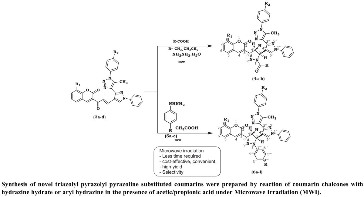 BenthamScienceP's tweet photo. The present work describes the microwave synthesis of novel triazolyl pyrazolyl pyrazoline substituted coumarins.
Read more: https://t.co/sBm8aOcPXL
#Coumarins #pyrazoline #triazole #pyrazole #chalcones #microwaveirradiation #antimicrobialscreening #benthamscience https://t.co/RC30z88VFs