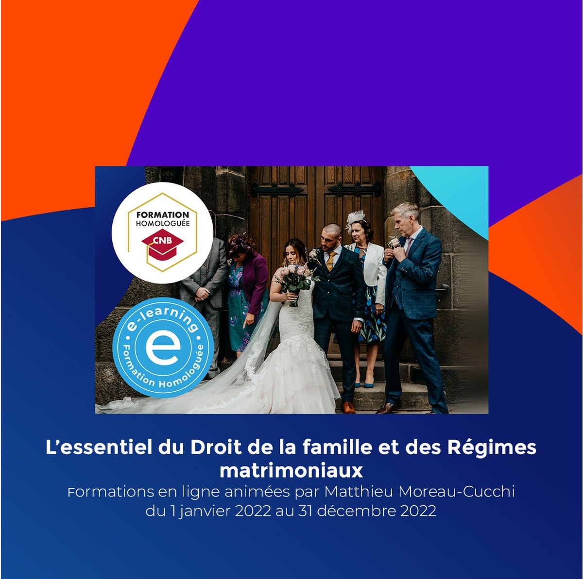 L'essentiel du Droit de la famille et des Régimes matrimoniaux : validez vos heures par Internet avant le 31 décembre 2022
Formations en ligne animées par Matthieu Moreau-Cucchi du 1er janvier 2022 au 31 décembre 2022 #formationadistance #elearning #avocat #droit #formations