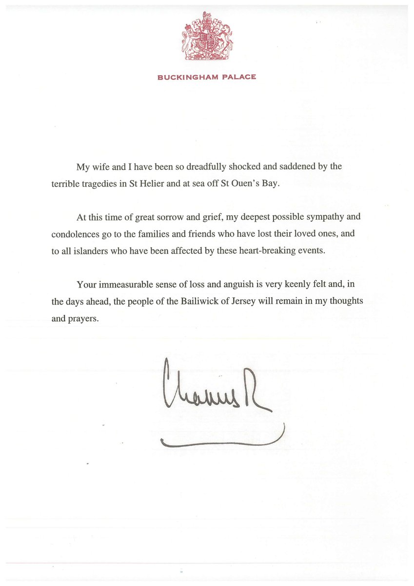 Here is a copy of the King's letter to the people of Jersey