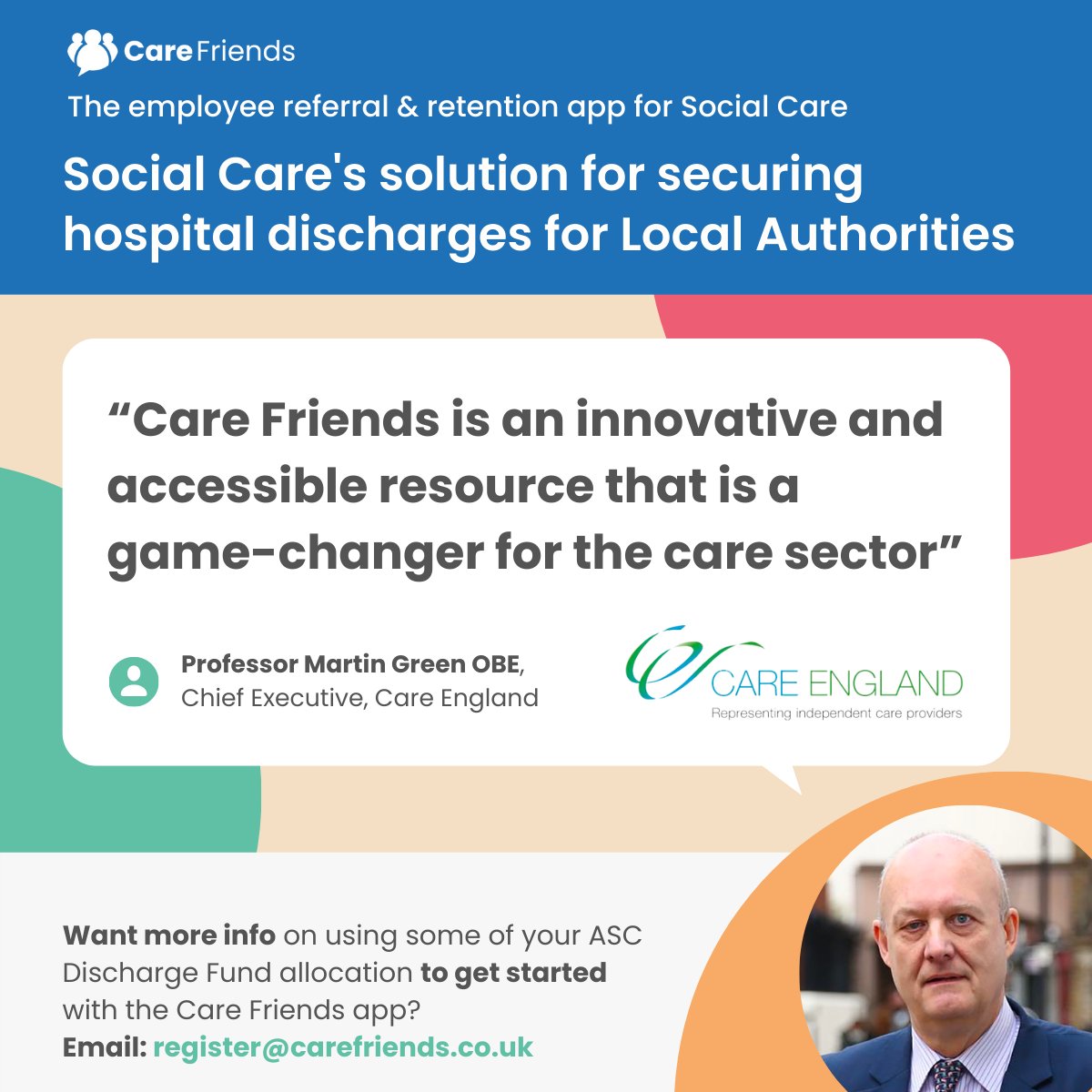 If you have Adult Social Care Discharge funds to allocate/utilise, we recommend you invest the money in a solution that will help grow the Adult Social Care workforce capacity long-term.

#localgovernment #Careengland #adultsocialcare #carersupport #carersuk