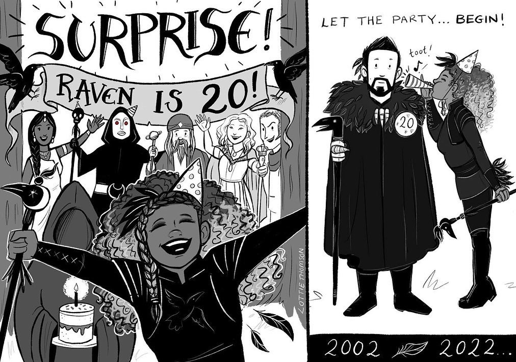charlotteart's tweet image. So, if I’m not mistaken, Dec 16th is the 20th anniversary of Raven first airing in @cbbc 

(you didn’t think I was done drawing Raven did you!?) 😂🖤 

@jarmackenzie thank you and my whole family hopes you’re cracking open a bottle of bubbly today! 

#letthechallengebegin