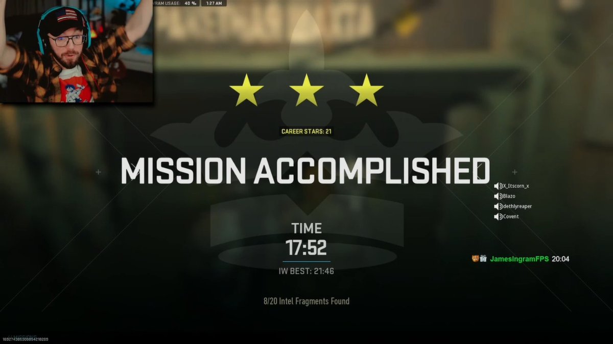 ChrisCovent's tweet image. Set a "World Record" for the MW2 raid 🏆
with @MelloLE_ @Blazo__