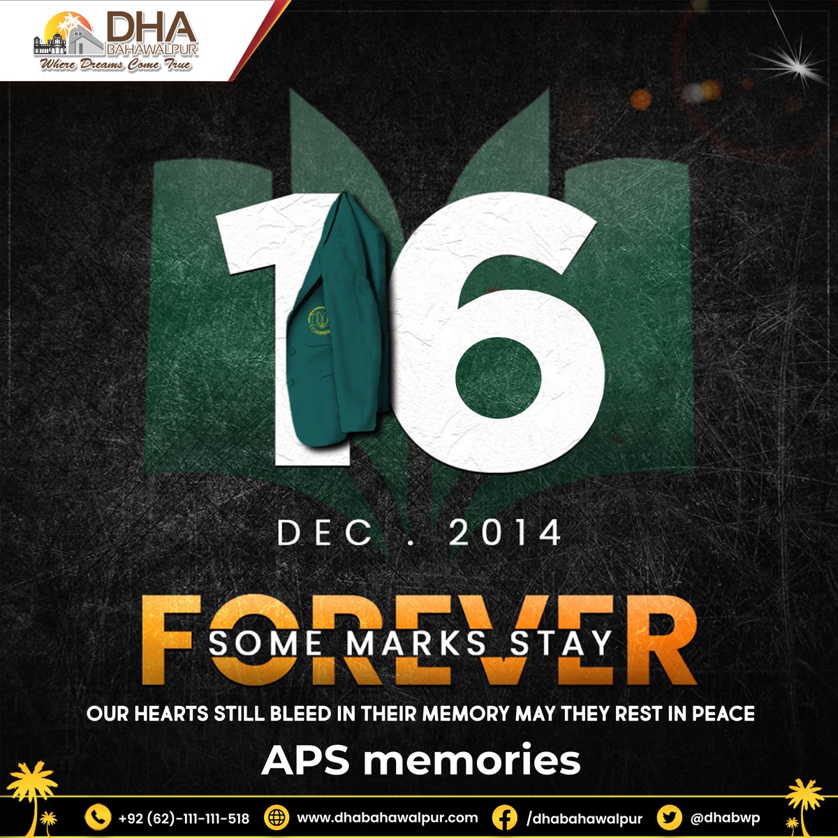 dhabwp's tweet photo. Our Hearts still Bleed in their memory
May They Rest in Peace
#DHABahawalpur #APS #blackday #december2014 https://t.co/0MnOqkPDG5