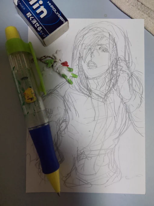 36:せっかくだから描いてみた( ˙꒳˙ )
100均のハガキ用紙・2Bシャーペン・ステッドラーとサクラのミリペン・コピックの黒 