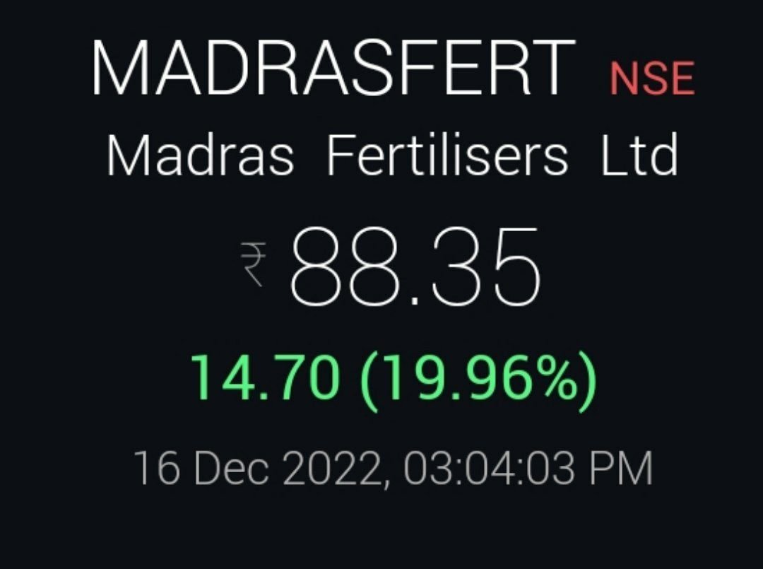 Markets_Mindset's tweet photo. #Madras Fertilizers you beauty blasting at another UC 57 hits 88++ now up 55% in just one week in such negative market. Wow💖🎯💥🚀
#AnalysisThatMatters
#PinPointEntry https://t.co/4aXhSsViyK