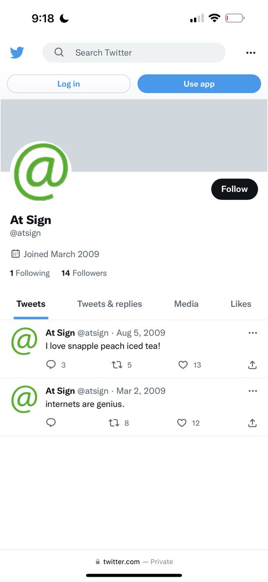 Anyone know someone at Twitter that can help us get <a href="/atsign/">At Sign</a> ?

It’s been inactive for 13 years…

We own the atsign.com domain &amp;  everything 

RT for support 🙌