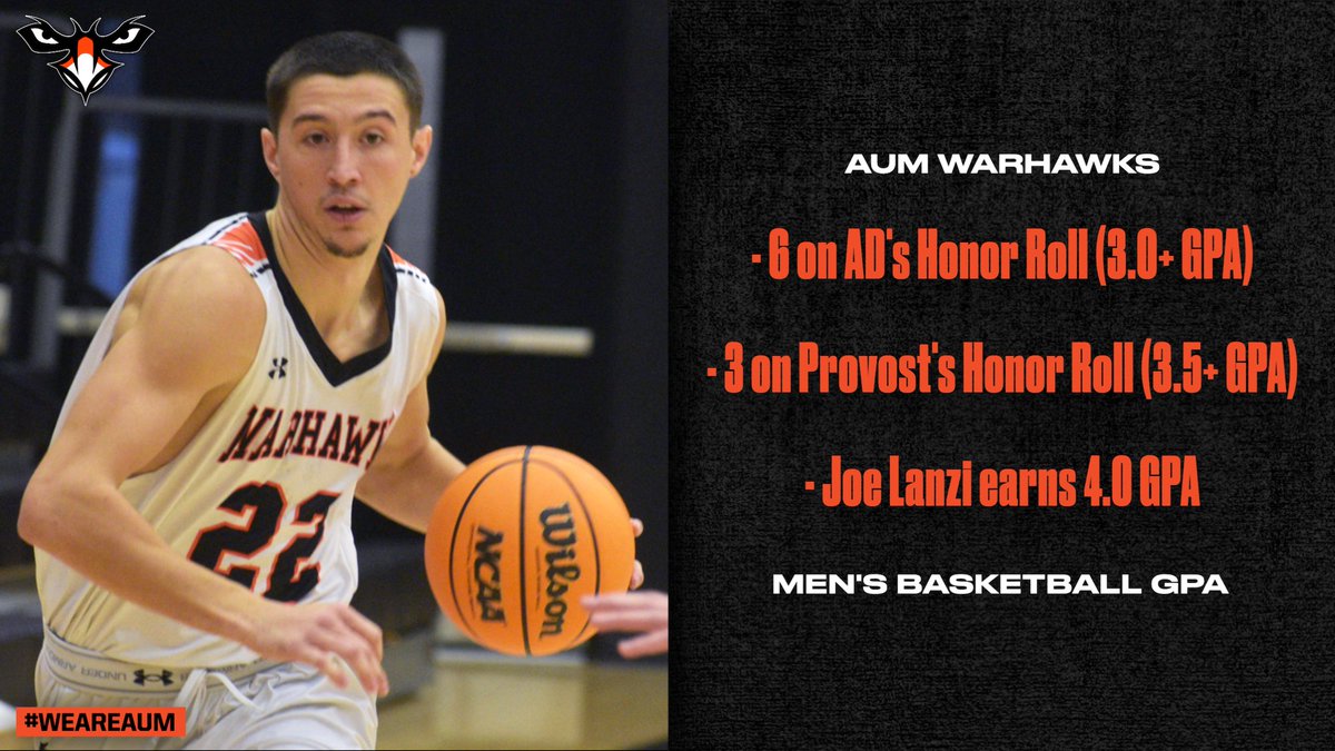 A solid semester for our guys in the classroom 📖📚❗️

Joe Lanzi turned in a perfect 4.0 GPA, while Lanzi, Jelal Williams, &amp; Strahinja Ivic all earned Provost's Honor Roll!

#WeAreAUM