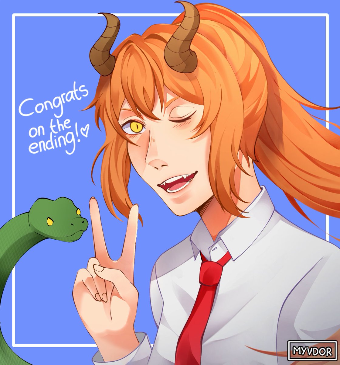 So I decided to draw something for the AO ending!! Once again, congratulations for the ending and thank you <a href="/lunaria_co/">lunariaco</a> for this webtoon (and giving us Kima in a ponytail)! 🧡

#AegisOrta