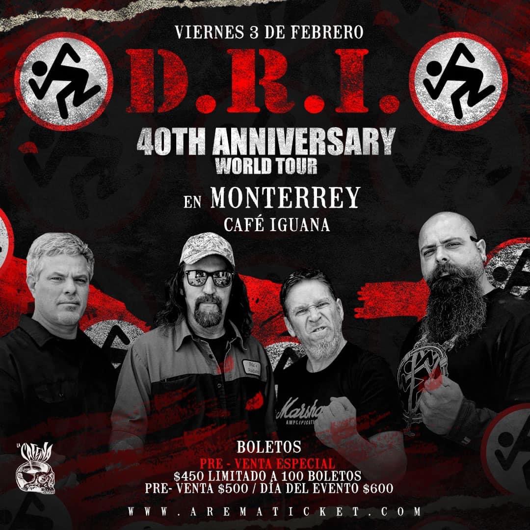 Metal Mexico (@metalmexico) on Twitter photo Boletos para D.R.I.
Viernes 3 de Febrero 2023
🦎 <a href="/CAFEIGUANAMX/">CAFE IGUANA</a>
Monterrey
Boletos a la venta en Lucky Tattoo's
• Pizza Rock Periferico
• Mercado Fundadores (Puesto de Chucky Tours)
• The Vintage Store Mx
Compra en line en :
arema.mx/e/9005 Boletos para D.R.I.
Viernes 3 de Febrero 2023
🦎 <a href="/CAFEIGUANAMX/">CAFE IGUANA</a>
Monterrey
Boletos a la venta en Lucky Tattoo's
• Pizza Rock Periferico
• Mercado Fundadores (Puesto de Chucky Tours)
• The Vintage Store Mx
Compra en line en :
arema.mx/e/9005