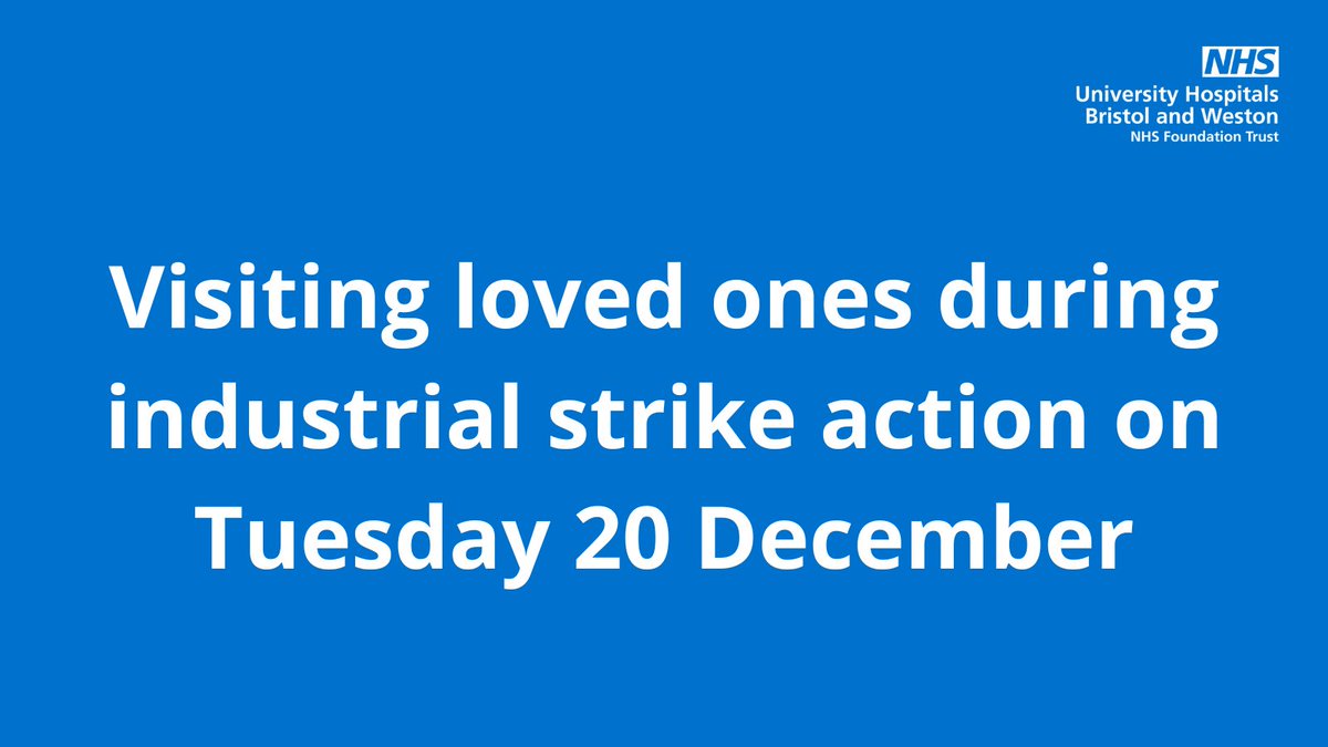 During the Royal College of Nursing strike action on Tuesday 20 December, we continue to welcome family members and loved ones to visit patients at our hospitals.
Please view our visiting guidance:
uhbw.nhs.uk/p/which-hospit…