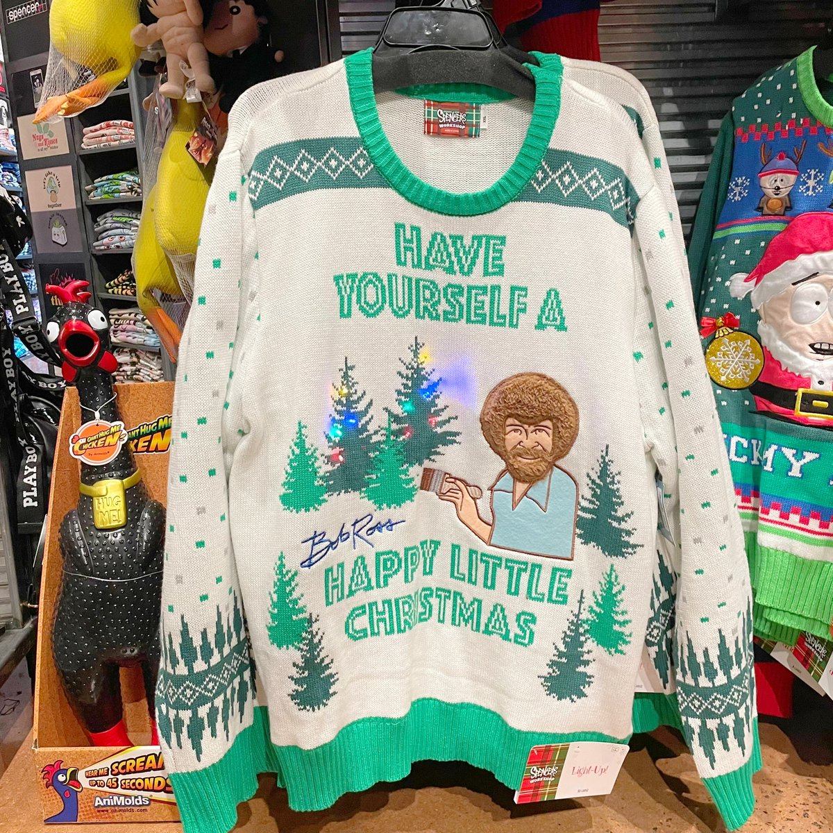 Today (12/16) is National Ugly Sweater Day! If you don't have an ugly sweater, you can pick up one at Belk, Box Lunch, Hot Topic, JCPenney, Macy's, or Spencer's Gifts. (Sweater pictured is from Spencer's Gifts) #Kennesaw #Towncenteratcobb #UglySweaterDay