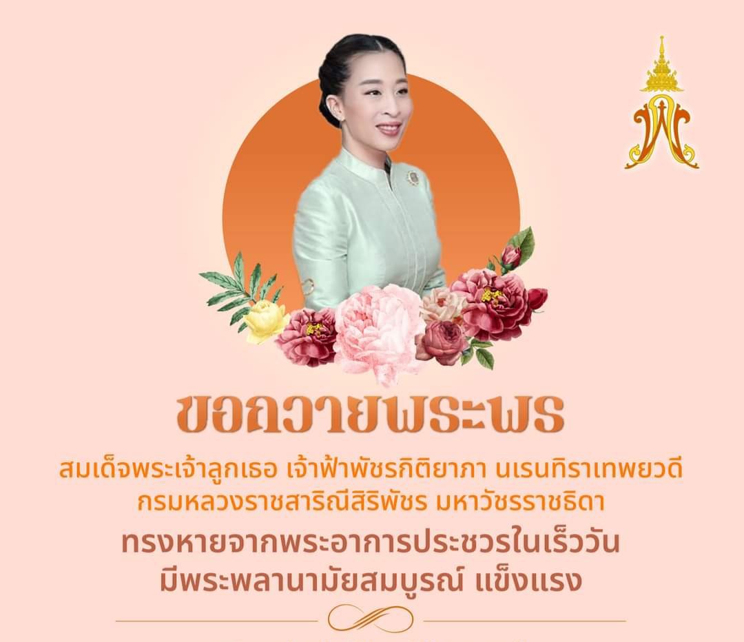 ChakreePT's tweet photo. #องค์ภา.#ทรงพระเจริญ ขออำนาจสิ่งศักดิ์สิทธิ์ในสากลโลก จงดลบันดาลให้ สมเด็จพระเจ้าลูกเธอ เจ้าฟ้าพัชรกิติยาภา นเรนทิราเทพยวดี กรมหลวงราชสาริณีสิริพัชร มหาวัชรราชธิดา #ทรงปลอดภัย #หายจากพระอาการประชวร.โดยเร็วเทอญ https://t.co/07UgStfbQ2