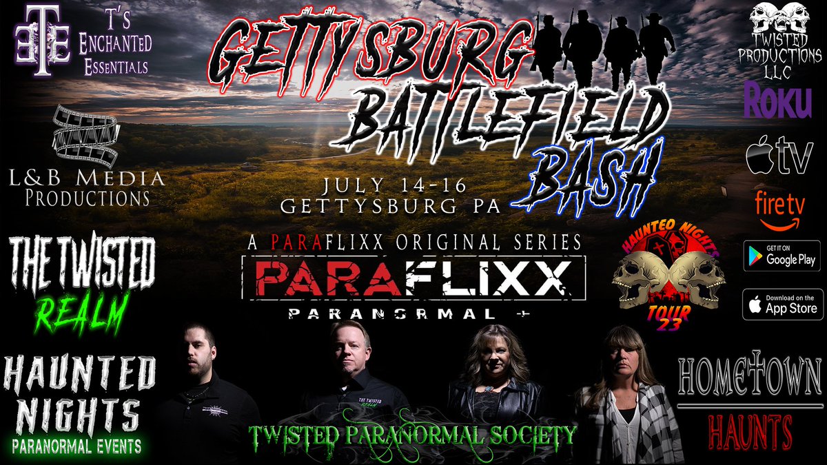 🇺🇸PARACON ANNOUNCEMENT🇺🇸

We Are Very Excited To Announce That We Will Be Returning To One Of Our Favorite "Haunts" Gettysburg Pennsylvania For The Gettysburg Battlefield Bash!

See Yall In The Burg☠️

#HauntedNightsCrew 
#TeamTwisted 
#HauntedNightsTour23 
#GetTwistedTour2023