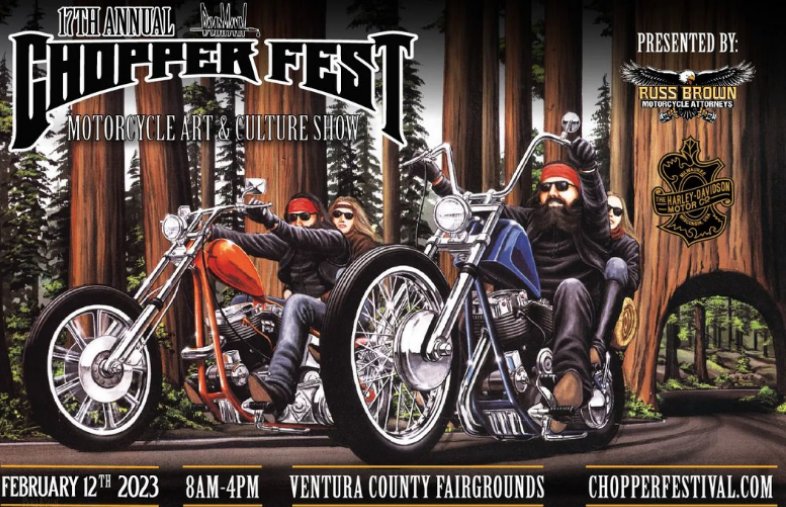 Biker_Rallies's tweet photo. 17th Annual Chopper Fest Feb 12th 8am-4pm at Ventura County Fairgrounds in Ventura, CA #chopperfest #chopper #motorcycle #biker #bikerfest #bikerrally #motorcyclerally #Harley #bikerchick #Motorcyclist #HarleyDavidson
#indianmotorcycle #motorcycle https://t.co/ikkl77QWgV