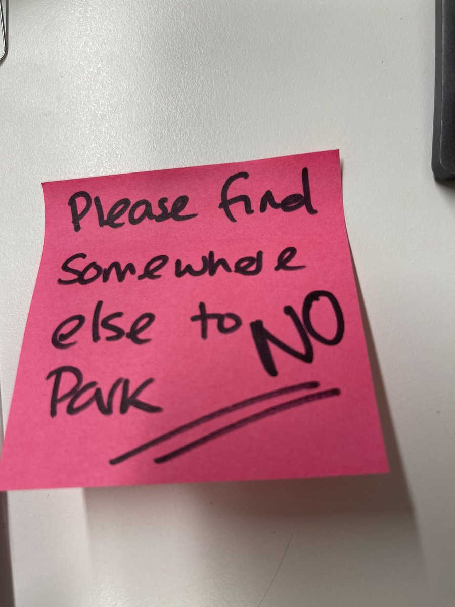 Ballscrews's tweet photo. Pickfords van blocked me in at work - put a post it on his windscreen - this was his answer @Pickfords https://t.co/Dm16KnruMp