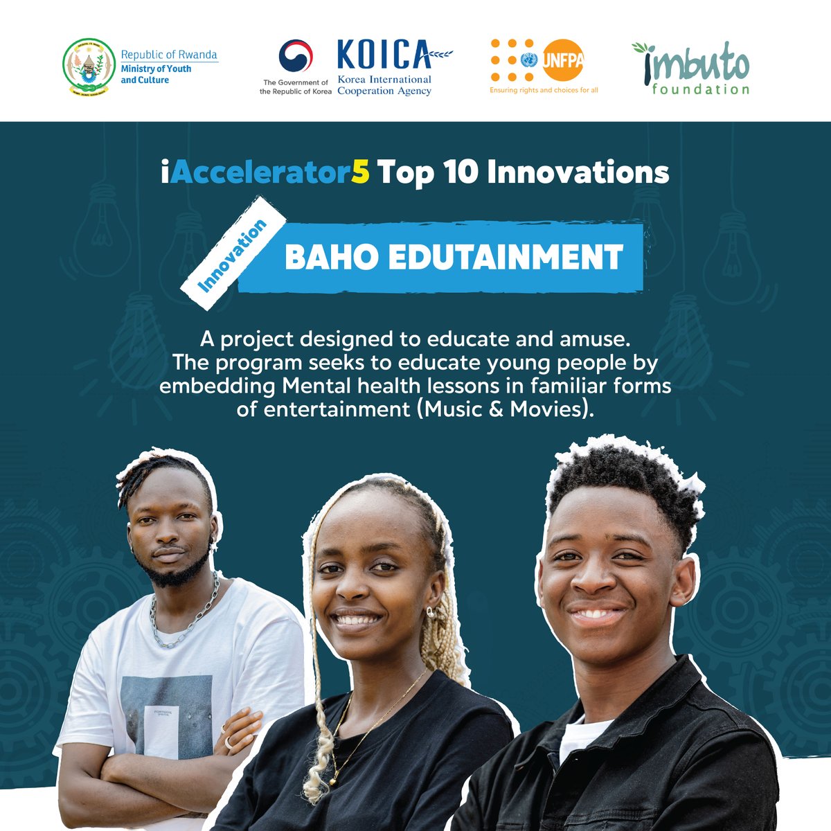 iacceleratorRw's tweet photo. Kevin Kade, Ghislain Jabo Nise na Umubyeyi Sandrine bafite Umushinga bise “Baho Edutainment”.
Kevin Kade usanzwe ari umuhanzi yavuze ko azifashisha inganzo mu gusakaza ubutumwa buhumuriza abantu, bukanagaruka byimbitse ku bibazo by'ubuzima bwo mu mutwe.
#iAccelerator5 https://t.co/TNtb5qgblV