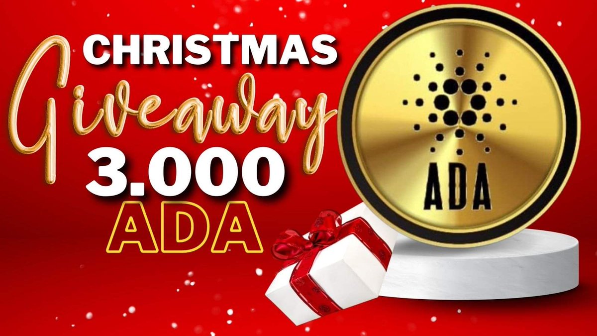 🚨🔥GIVEAWAY🔥🚨
Σας ευχαριστώ για άλλη μια χρονιά για την στήριξη που μου δώσατε. Έτσι και εγώ από μεριάς μου κάνω δώρο 3,000 ADA για 3 νικητές (1,000 ADA ο καθένας)

✅Like στο tweet 
✅Follow εμένα 
✅Retweet 
✅Tag 3 φίλους

Η κλήρωση θα γίνει 24/12/22
#Giveaway #ADA #Cardano