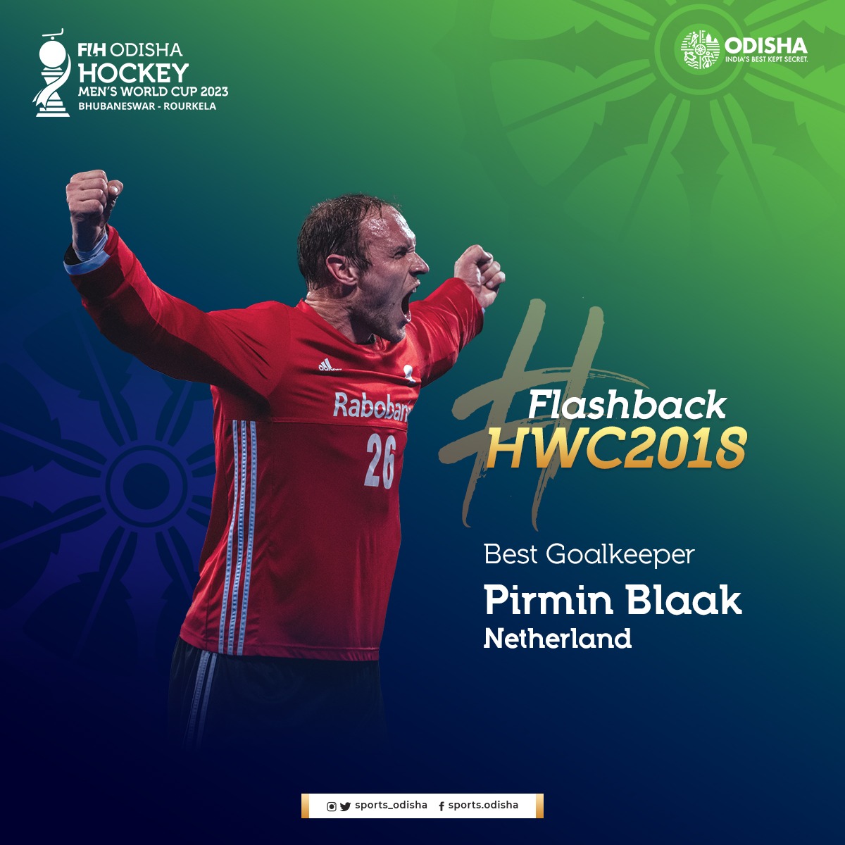 #OnThisDay in 2️⃣0️⃣1️⃣8️⃣

Dutch Goalkeeper <a href="/PirminBlaak/">Pirmin Blaak</a> was adjudged with 'The Best Goalkeeper' award for his outstanding performance at the 2018 Men's Hockey World Cup. 

#OdishaForHockey