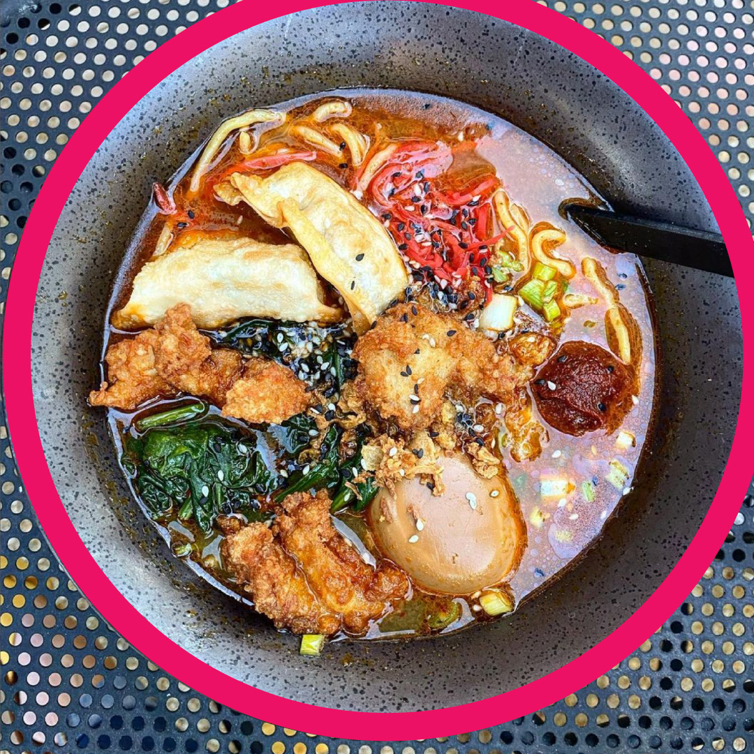 "Anytime I'm eating spicy noodles in a bowl, I'm happy." - Anthony Bourdain 🙏🔥🍜​

*Spicy Miso Chicken &amp; Potsticker Ramen*​

📸@mac_n_meg​

#atlfoodie #asianfusion #eatatlanta #atlantafood #atlantaeats #ramen #goodfood #asiankitchen #lunch #dinner #pooler #tdak