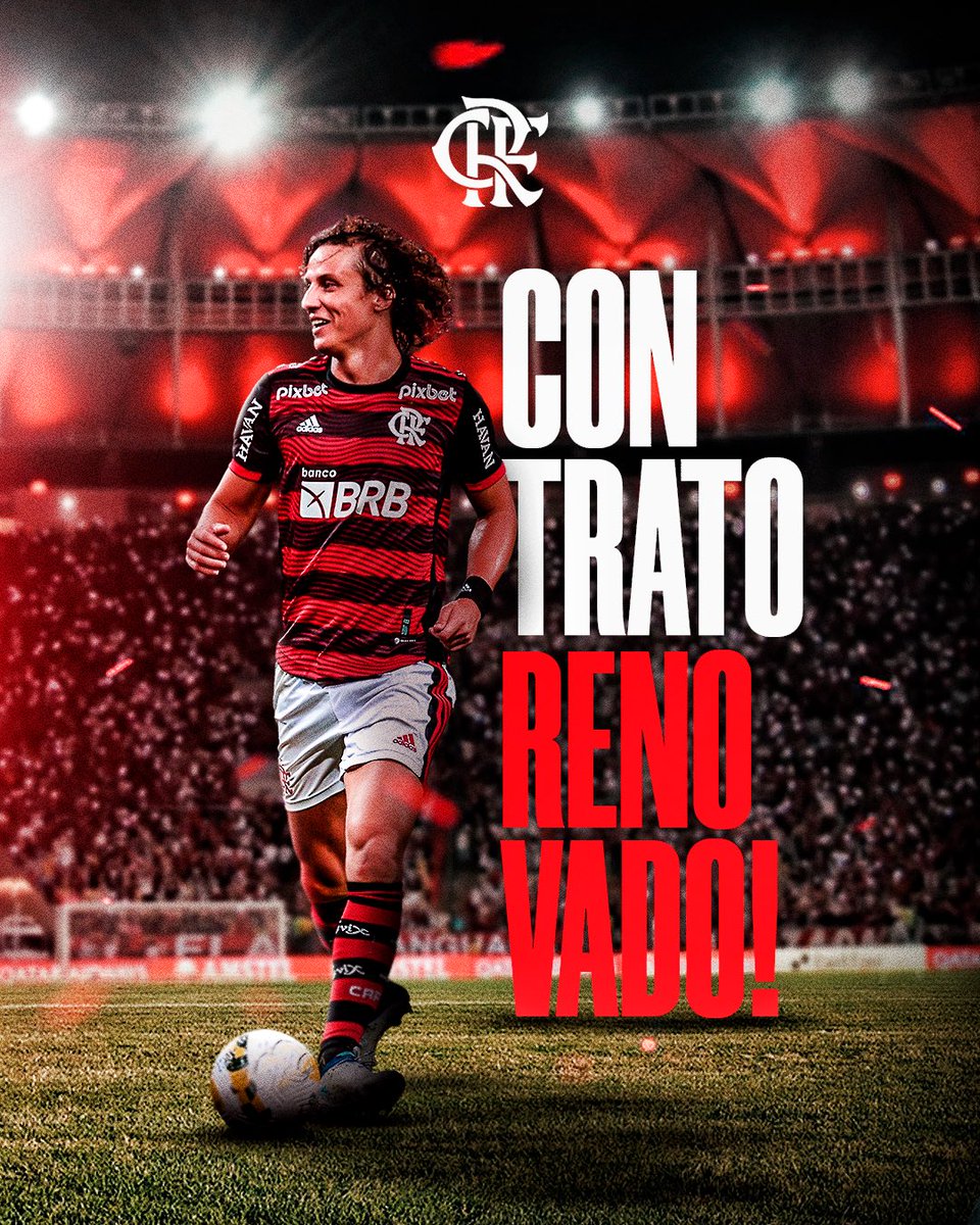 Flamengo's tweet photo. A gente sabe o tanto que ele gosta de ser Flamengo. Qualidade, liderança e disposição pra levantar taças. Em 2022 foram as da Libertadores e da Copa do Brasil. 

Vamos juntos por mais, David! O craque renovou com o Mais Querido até 31 de dezembro de 2023! 

#CRF https://t.co/uyIePOFcgR