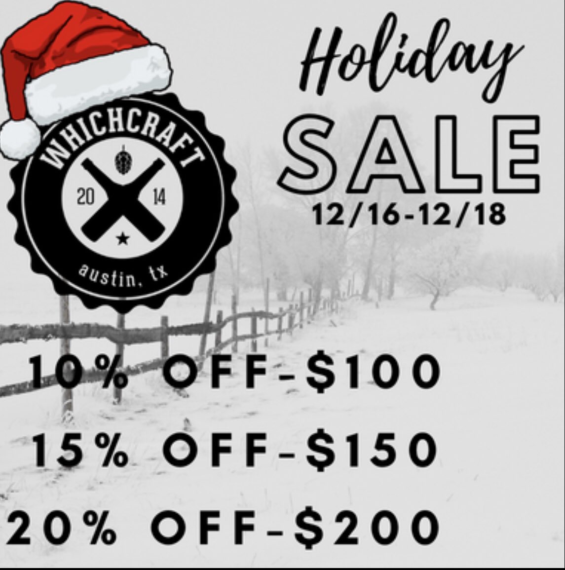 Happy Holidays y’all! When shopping for gifts this year, don’t forget to stop in and check out our Holiday Sale live for this whole weekend! Come on in and enjoy up to 20% off large orders. Can’t wait to see y’all! Ho Ho Ho! 🎅🎅🎅