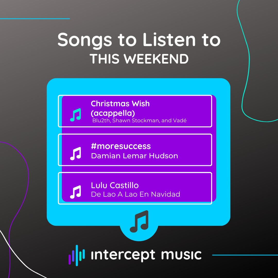Intercept_Music's tweet photo. Our team's top picks! Enjoy your weekend with some amazing new music! 🎉

#Music #IndieArtist #Musician #StartUp #HipHop #Rap #NewMusic #Viral #Trending #Explore #ForYou #SmallBusiness #Success #SocialMediaMarketing #Newsletter #News #InterceptMusic #Spotify #Playlist #Weeken ... https://t.co/FDmH5LAuhX