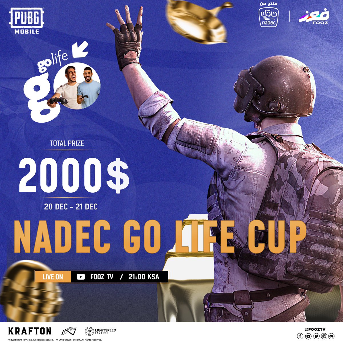 tv_fooz's tweet image. NADEC GO LIFE CUP 🏆

متابعينا الكرام عدنا لكم من جديد ، تحضيراً للبطولات القادمة لا بد من جرعة من التداريب قبل بداية هذه الأحداث 🔥 

نقدم لكم حدث NADEC GO LIFE CUP الخاص بالفرق العالمية والعربية للمنافسة على مجموع جوائز 💵2000$. 

#fooztv #esports #pubgmobile #Nadec #GOLIFE