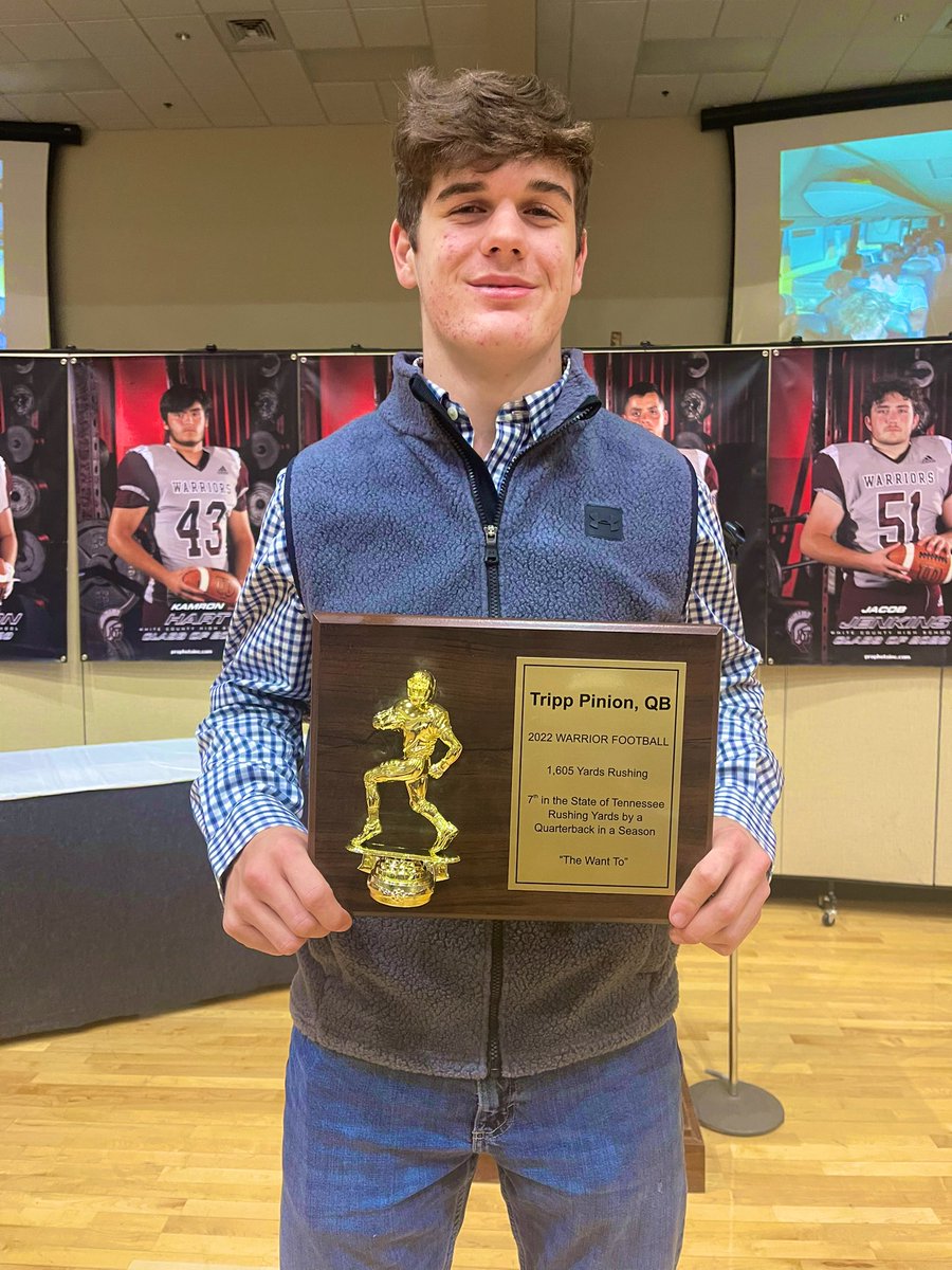 PinionTripp's tweet photo. 7th Most rushing yards in a season by a QB in TSSAA History! Very Blessedππ» https://t.co/QA6zaaNLKI