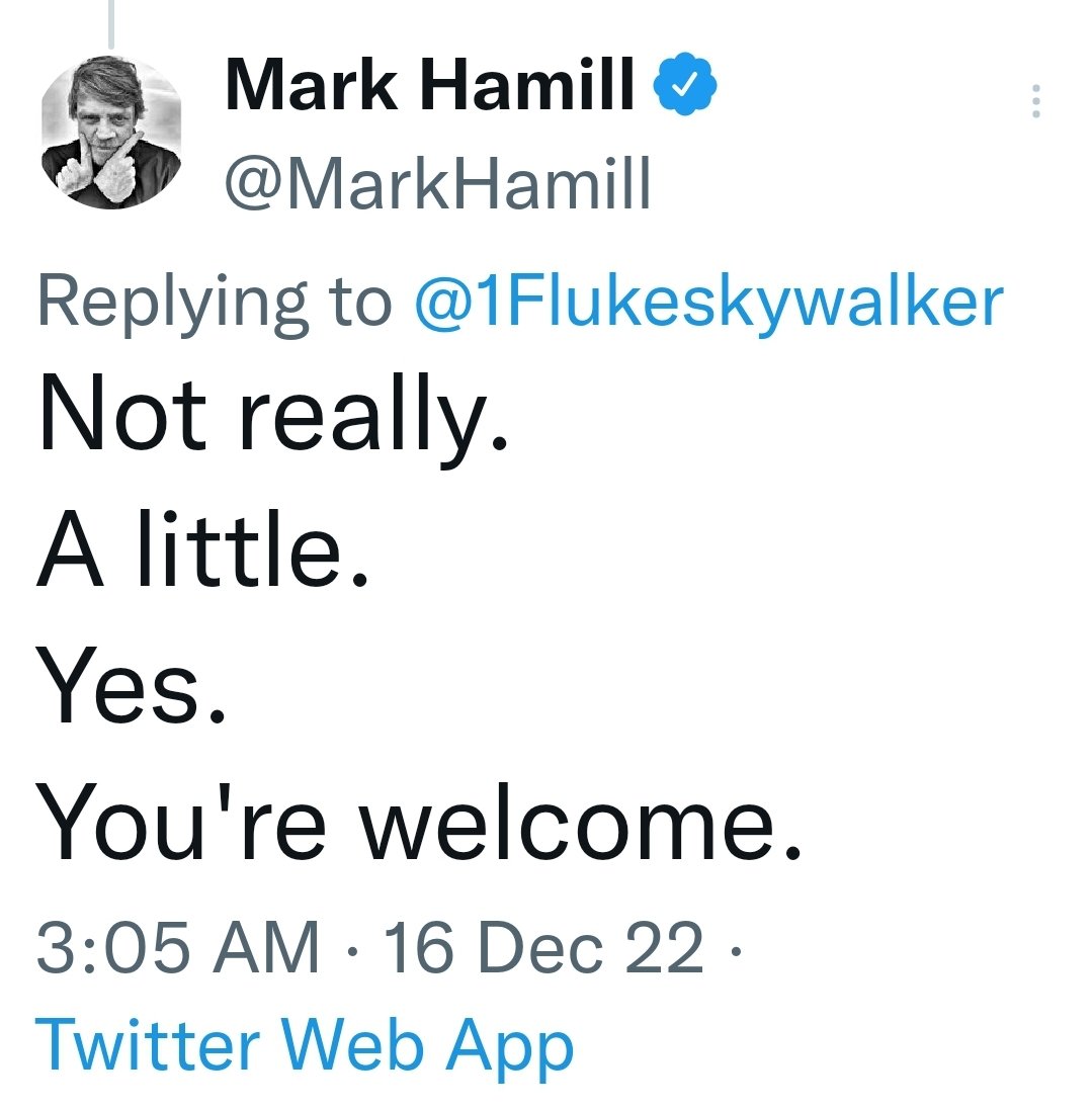 1Flukeskywalker's tweet image. The full transcript of my in depth interview with Mark Hamill last night. Reading it may give you tears of joy and change your life forever. It may even make you a much better person. Enjoy! @5chw4r7z @HeatherThomasAF @lifesafeast @GabrielleOrlita @bader_diedrich @LydiaCornell