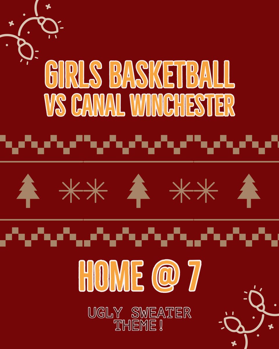 GIRLS GAME @ HOME TONIGHT! 🚨🏀
Ugly sweater theme! Be there!