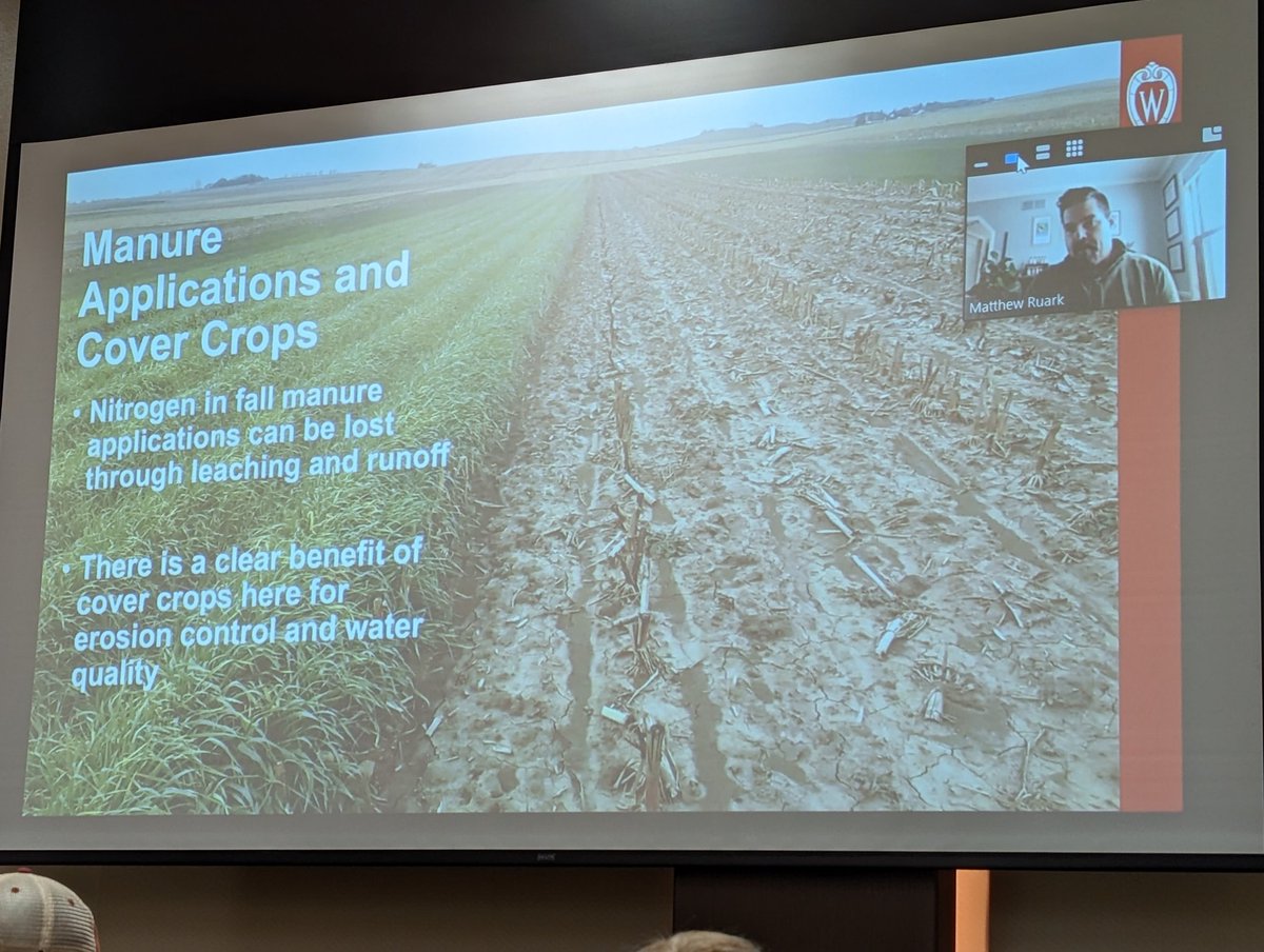 ManureProf's tweet image. Listening to #manure and #covercrop research talk by @RuarkLab on the final day of the Soil Management Summit #SMS2022. The amount of biomass they get with their cover crops is pretty amazing!