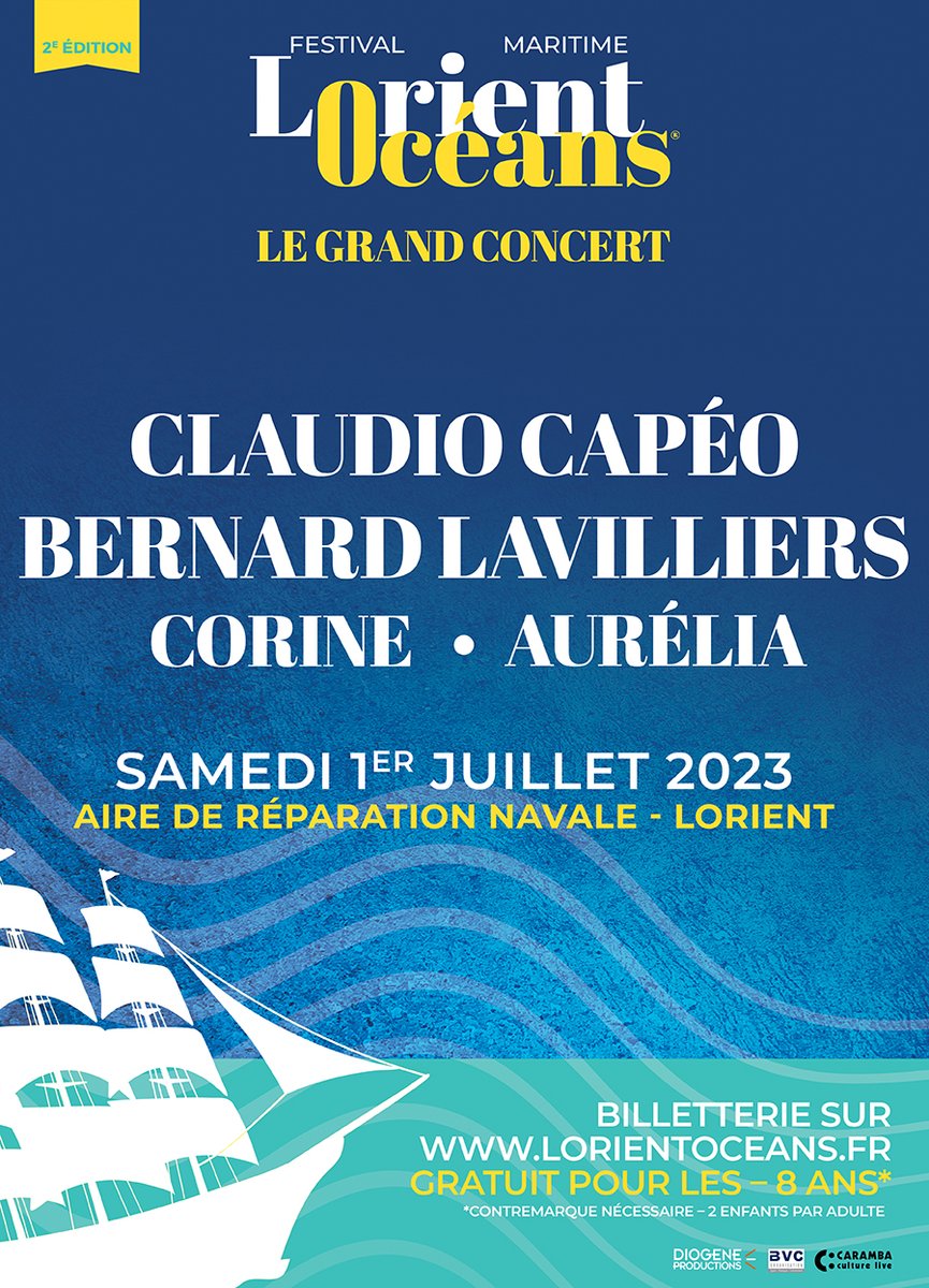 C'est officiel ! Après <a href="/claudiocapeo/">Claudio Capéo</a>, Bernard Lavilliers, Corine et Aurélia ajoutent leurs noms sur l'affiche du grand concert du samedi 1er juillet pour la seconde édition de <a href="/lorientoceans/">Lorient Océans</a> !

Tarif de 39 euros jusqu'au 5/01/23

#festival #lorient #concert #lorientoceans